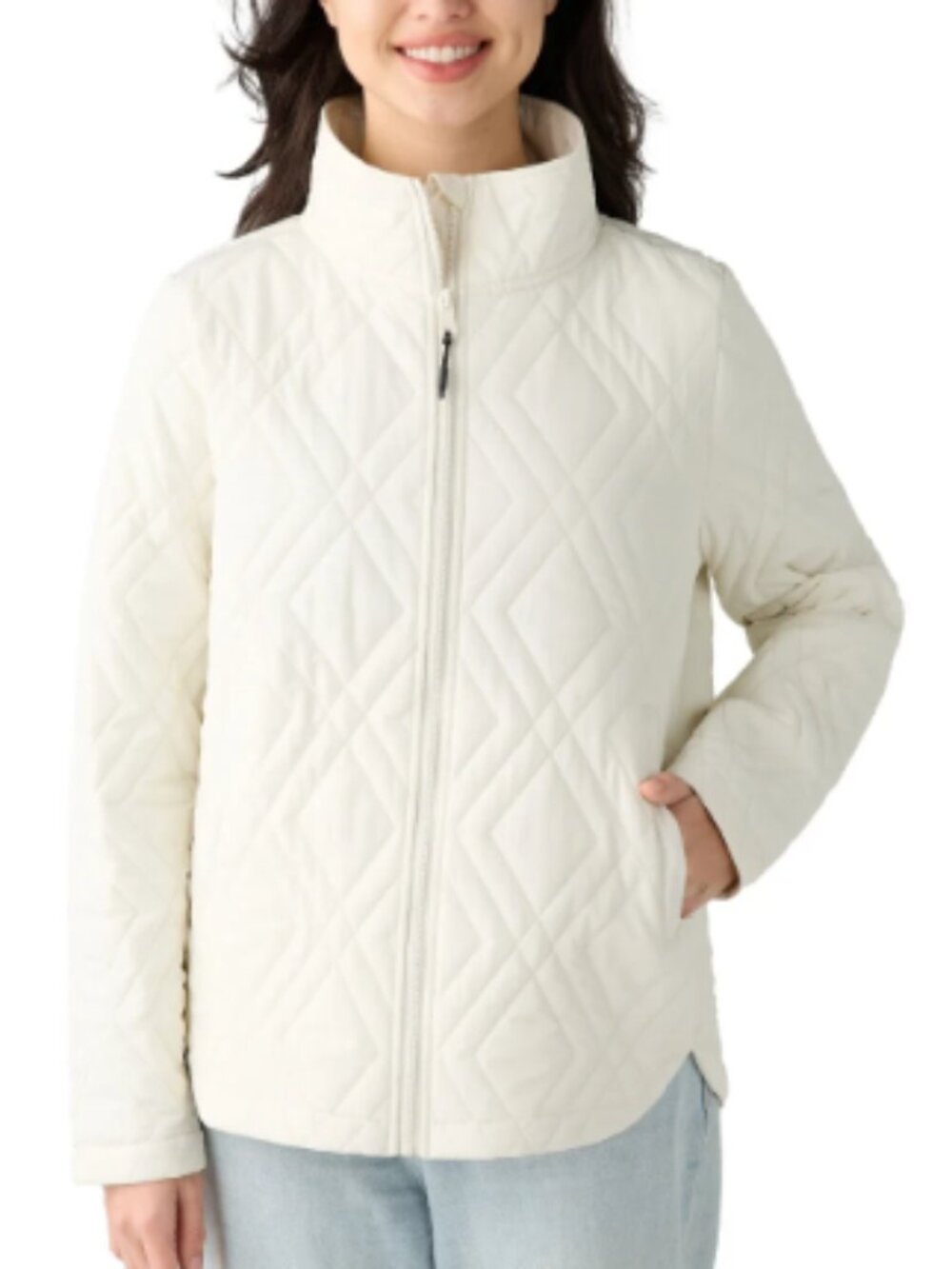 Voyager Women’s Cream Quilted Jacket Size Large NEW